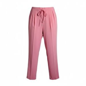 Zara Basic Pink Tapered Pull-On Pants XL Elastic Waist Drawstring Work Career